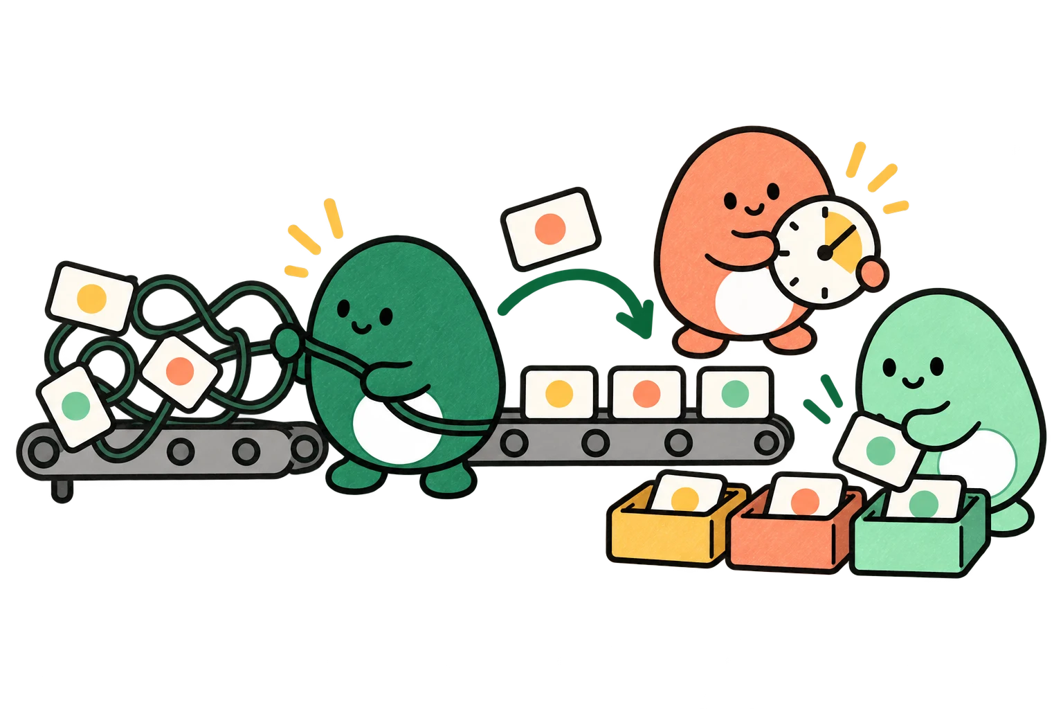 Lispa egg agents illustrate catch the event that arrived late for logistics & operations.